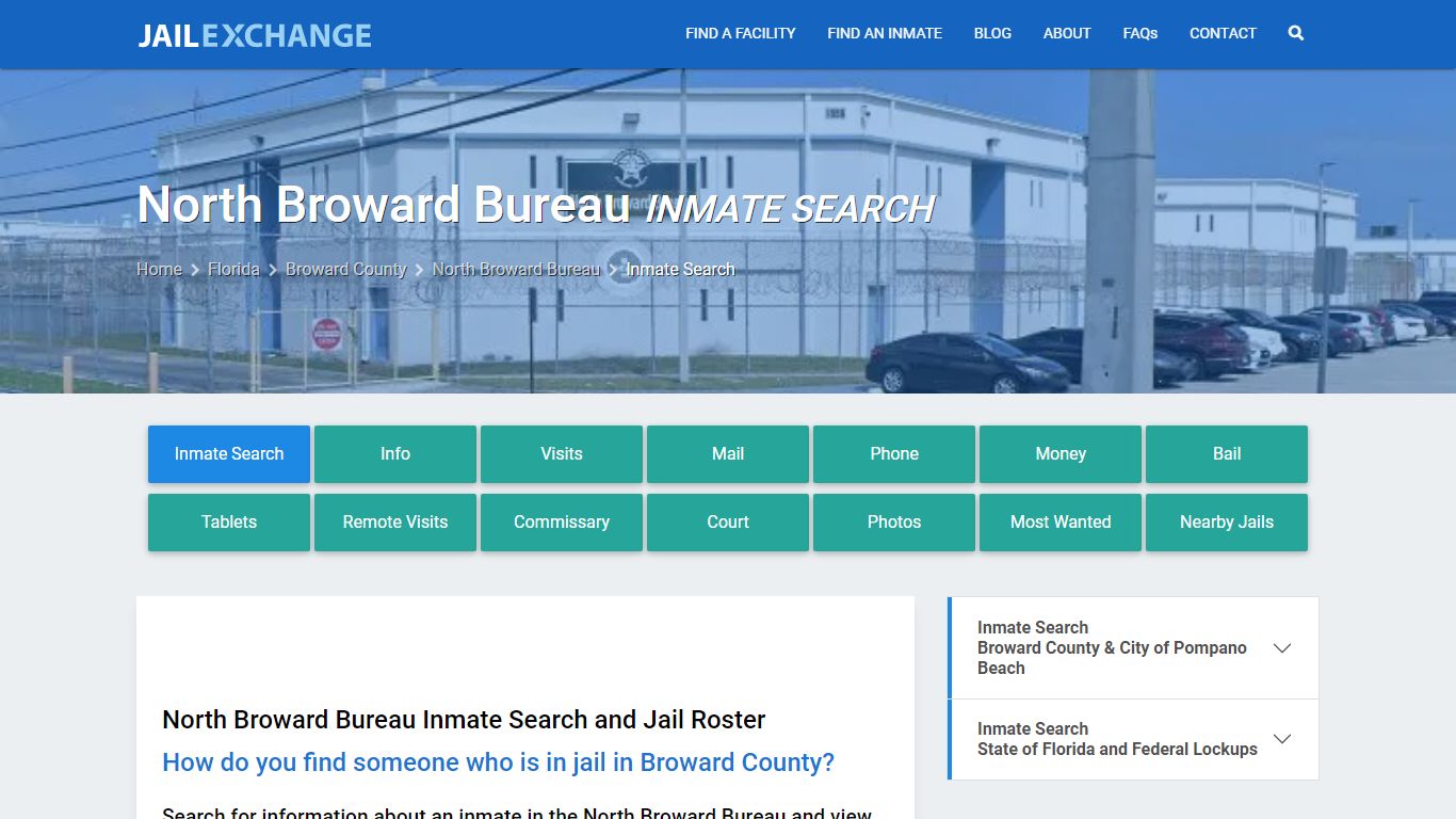 Inmate Search: Roster & Mugshots - North Broward Bureau, FL - Jail Exchange